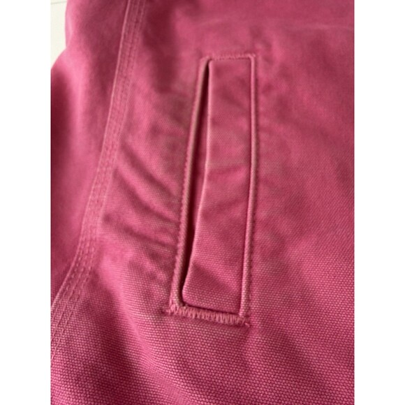 Carhartt Jacket Womens XL Pink Sherpa Canvas Work Barn Chore Coat hood Vest - Picture 10 of 14